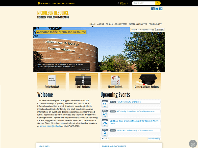UCF Nicholson School of Communication Resource Website Original